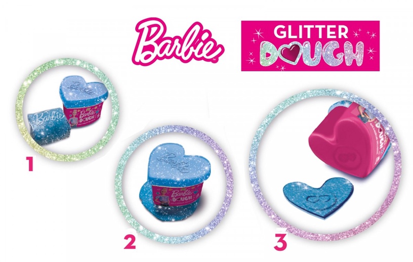Plastilīns Lisciani Barbie Glitter Dough 304-88850, daudzkrāsains