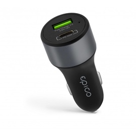 Зарядное устройство Epico 45W PD CAR, USB-C/USB-A, серый, 45 Вт
