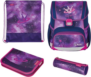 Skolas mugursoma Herlitz Loop Plus - Galaxy Princess Set, rozā/violeta
