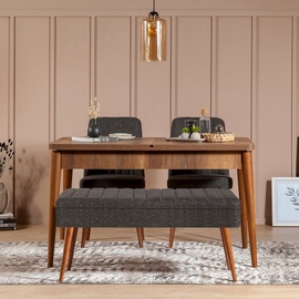 Обеденный комплект Kalune Design Vina 1053 - 3, орех/антрацит