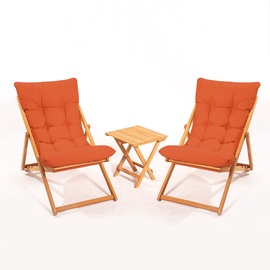 Lauko baldų komplektas Kalune Design MY005, oranžinis/rudas, 1-2 vietų