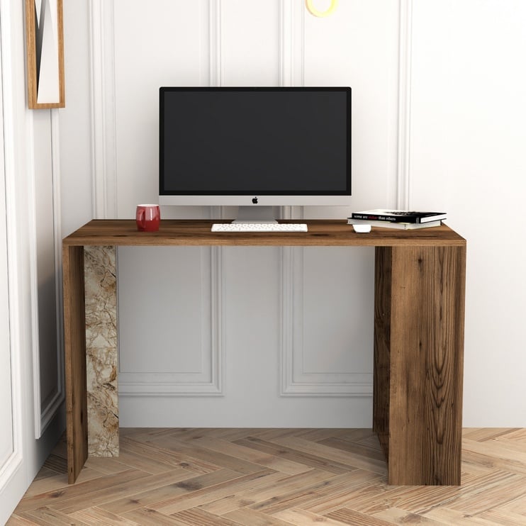 Galds Kalune Design Lima Marble, brūna/balta/bēša/gaiši brūna