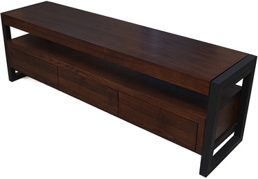 TV staliukas Kalune Design Stafa, juodas/tamsiai ruda, 220 cm x 40 cm x 50 cm
