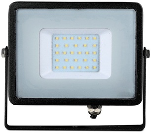 Prožektors V-TAC Floodlight, 30 W, 2400 lm, 6400 °K, IP65, melna