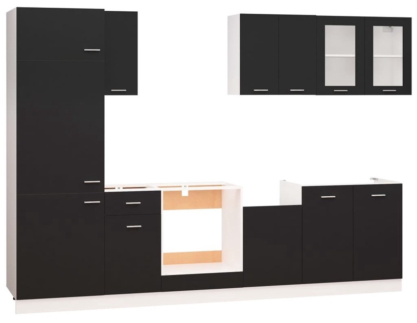Кухонный гарнитур VLX 8 Piece Set, черный, 2.95 м