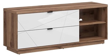 TV galds Forn, balta/ozola, 156 cm x 42.5 cm x 61 cm