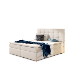 Gulta divvietīgā kontinentālā Inez Soft 17, 180 x 200 cm, balta, ar matraci, ar režģi