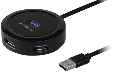 USB šakotuvas Axagon USB-A Round Hub HUE-P1A, juoda