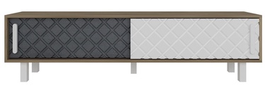 ТВ стол Kalune Design Rob, белый/дубовый/антрацитовый, 1800 мм x 350 мм x 482 мм