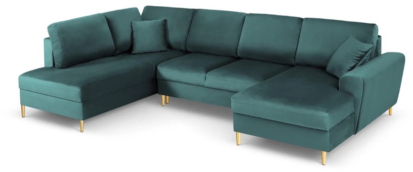 Dīvāngulta Micadoni Home Moghan Velvet Panoramic, zaļa, kreisais, 313 x 194 cm x 88 cm