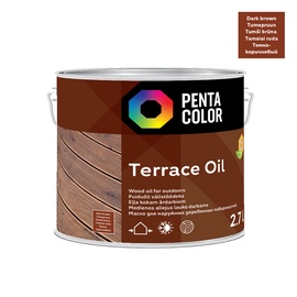 Масло для террас Pentacolor Terrace Oil, темно коричневый, 2.7 l