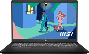 Sülearvuti MSI Modern 15 B12MO-686PL, Intel® Core™ i7-1255U, 16 GB, 512 GB, 15.6 ", Intel Iris Xe Graphics, must