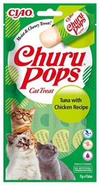 Лакомство для кошек Inaba Churu Pops Pops Tuna Chicken, курица/тунец, 0.06 кг, 4 шт.