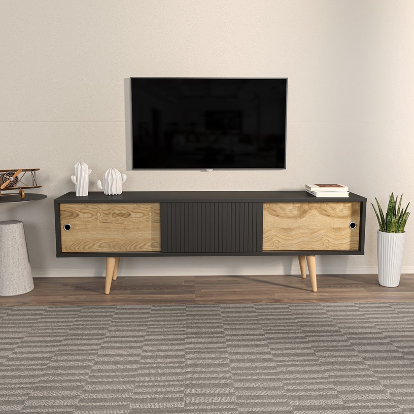 TV-laud Kalune Design Ecrin, antratsiit/tamm, 34.5 cm x 160 cm x 45 cm