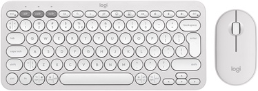 Klaviatūras un peles komplekts Logitech Pebble 2 Combo EN, balta, bezvadu