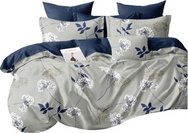 Комплект постельного белья PME-679, синий/серый/бежевый, 200x220 cm