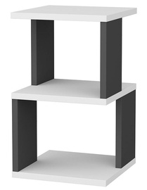 Naktinis staliukas Kalune Design Carter 322RTC1634, baltas/antracito/tamsiai pilka, 29.6 x 29.6 cm x 49.4 cm