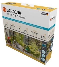 Laistīšanas sistēma Gardena Micro Drip System Balcony set 13400-20, plastmasa, 1500 cm, Ø 1.3 cm, melna, 84 gab.