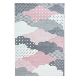 Paklājs iekštelpu Bambi Clouds 1602300820, balta/rozā/pelēka, 230 cm x 160 cm