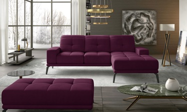 Stūra dīvāns Torrense Mat Velvet 68, violeta, labais, 265 x 175 cm x 98 cm