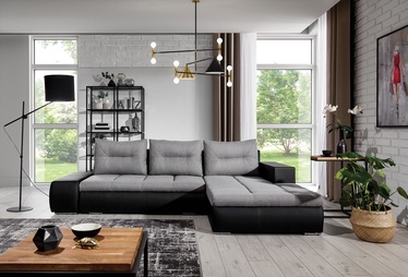 Угловой диван Ottavio Sawana 21, Soft 11, черный/серый, правый, 180 x 275 см x 85 см