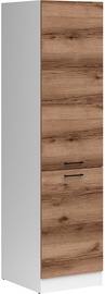 Гардероб Junona Line K24-D2D/50/195_P-BI/DDC, коричневый/белый/дубовый, 50 см x 57.5 см x 195.5 см