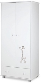 Riidekapp Klups Safari Giraffe, valge, 83 cm x 51 cm x 185 cm