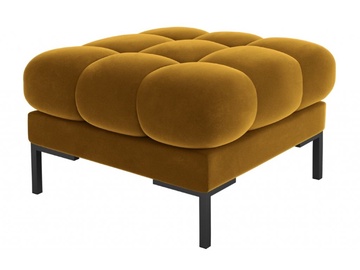 Пуф Micadoni Home Mamaia Velvet, черный/желтый, 60 см x 60 см x 41 см