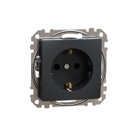 Ligzda Schneider Sedna Design, Iezemēta rozete, IP20, melna