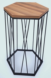 Kafijas galdiņš Kalune Design Cetrus, melna/valriekstu, 35 cm x 40 cm x 62 cm
