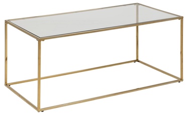 Журнальный столик Actona Crawley Rectangular, прозрачный/золотой, 1000 мм x 500 мм x 440 мм