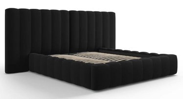 Кровать двухместная Micadoni Home Kelp Velvet, 180 x 200 cm, черный, с решеткой