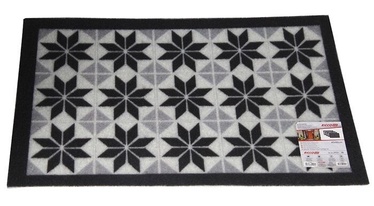 Durvju paklājs Ricco Alicante Stars, balta/melna, 600 mm x 400 mm