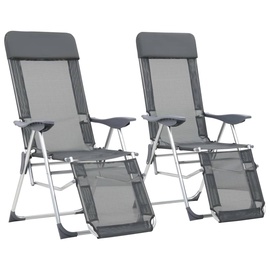 Tūrisma krēsls VLX With Footrest 2pcs 44315, pelēka