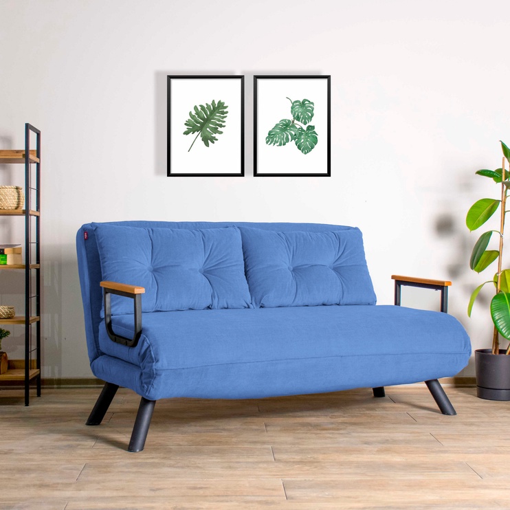 Dīvāngulta Hanah Home Sando 2-Seater, zila, 78 x 133 cm x 78 cm