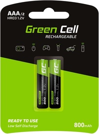 Uzlādējamās baterijas Green Cell GR08 HR03, AAA, 800 mAh, 2 gab.