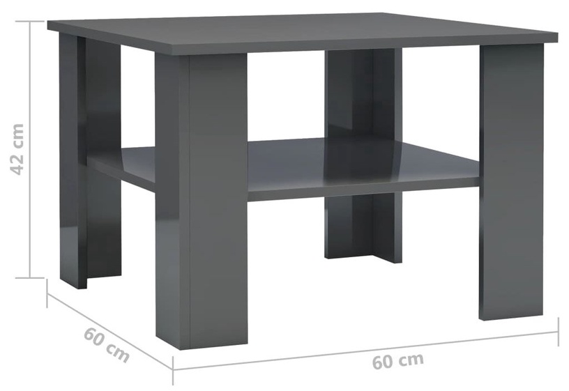 Kafijas galdiņš VLX 800215, pelēka, 600 mm x 600 mm x 420 mm