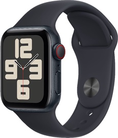 Умные часы Apple Watch SE GPS + Cellular 40mm Midnight Aluminium Case with Midnight Sport Band - S/M, черный