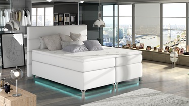 Кровать двухместная Amadeo Soft 17, 180 x 200 cm, белый, с матрасом, с решеткой