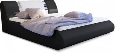 Кровать Flavio Soft 11, Soft 17, 180 x 200 cm, белый/черный, с решеткой