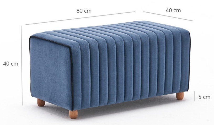 Пуф Hanah Home Mabel Puf 825BLC1633, синий, 80 см x 40 см x 40 см