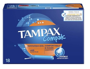 Higiēniskie tamponi Tampax Compak, Super Plus, 18 gab.