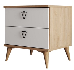 Ночной столик Kalune Design Versa-Ce 3636, белый/дубовый (поврежденная упаковка)/01