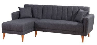 Stūra dīvāns Kalune Design Aqua Kose, tumši pelēka, kreisais, 225 x 150 x 85 cm