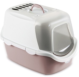 Кошачий туалет Zolux Cathy Easy Clean 590002GRO, белый/розовый, закрытый, 560 x 400 x 400 мм