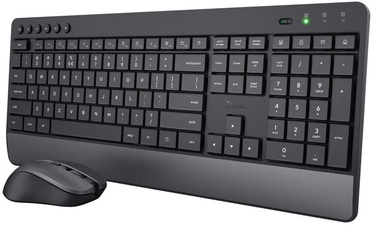 Комплект клавиатуры и мыши Trust Trezo Comfort Английский (US), черный, беспроводная