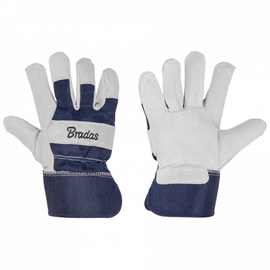 Рабочие перчатки кожаные IRON BULL RWIB105, для взрослых, натуральная кожа, синий/серый, 10.5, 6 шт.