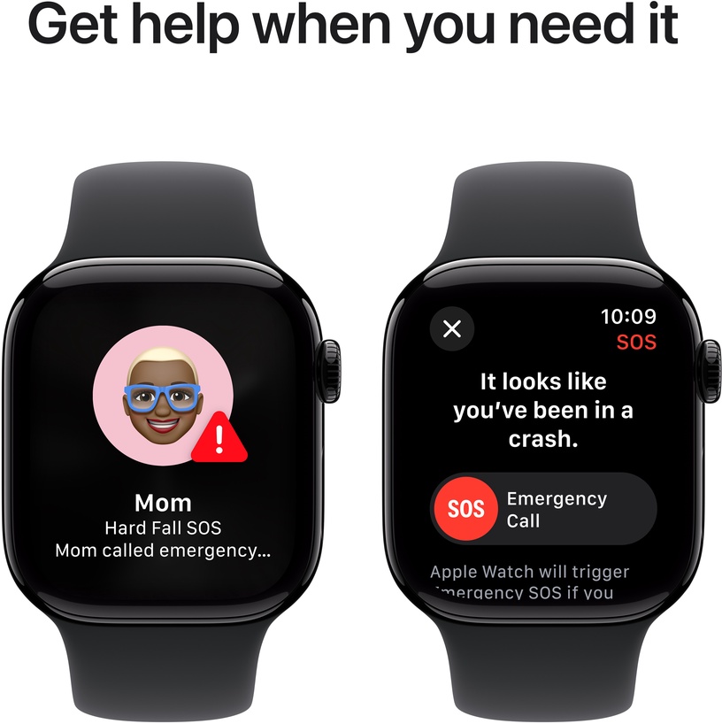 Viedais pulkstenis Apple Watch Series 10 GPS 42mm Jet Case Black Sport Band S/M, black aluminium