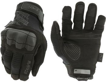 Darba cimdi pirkstaiņi Mechanix Wear M-Pact 3 Covert MP3-55-010, tekstilmateriāls/ādas imitācija/etilēna vinilacetāns (eva), melna, L, 2 gab.