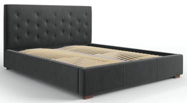 Кровать двухместная Micadoni Home Seri Velvet, 180 x 200 cm, темно-серый, с решеткой